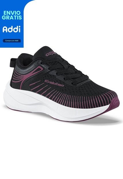 Tenis Running Xodili Negro-Mora Croydon Para Niña