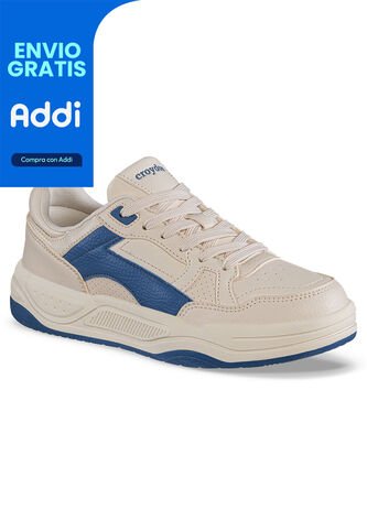 Tenis Urbanos Derme Beige-Azul Croydon Para Mujer Croydon