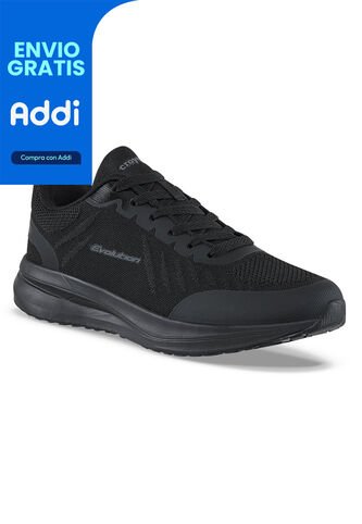 Tenis Running Deno Negro-Negro Croydon Para Hombre Croydon