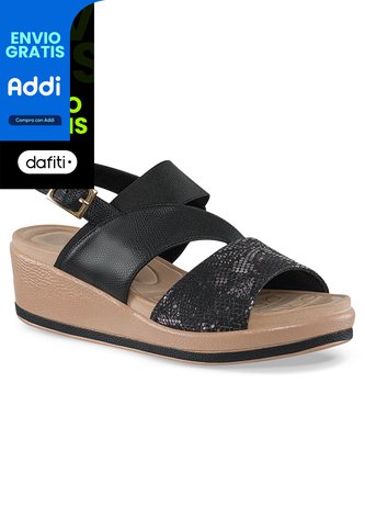 Sandalias Tacón Whitni Negro Croydon Para Mujer Croydon