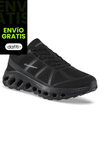 Tenis Running Garyk Negro-Negro Croydon Para Hombre Croydon