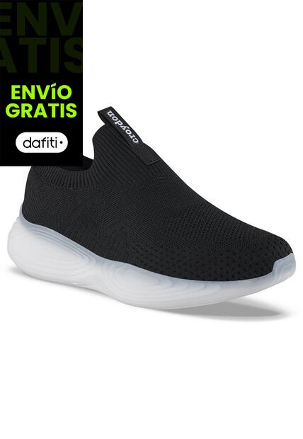 Tenis Para Caminar Shimin Negro-Blanco Croydon Para Hombre