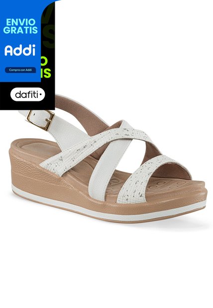 Sandalias Tacón Andrey Blanco Croydon Para Mujer