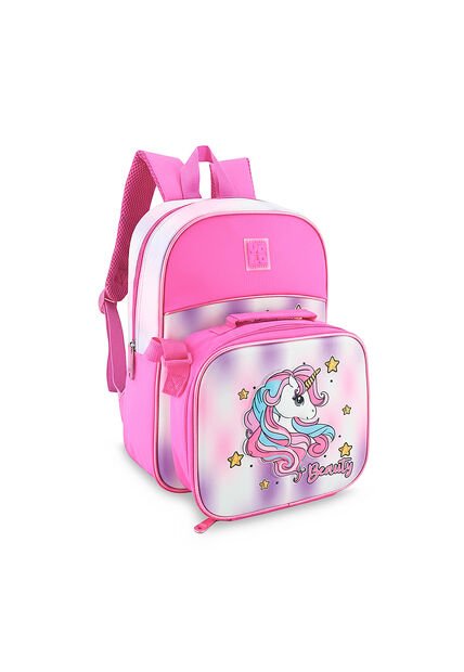 Morral + Lonchera Beauty Rosa Croydon Para Niña