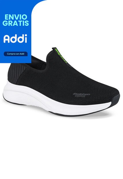 Tenis Para Caminar Temis Negro-Blanco Croydon Para Hombre