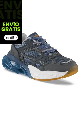 Tenis Urbanos Delzar Gris-Azul O Croydon Para Niño Croydon