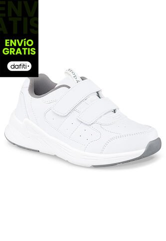 Tenis Colegio Neril V Blanco-Gris Para Niño Y Niña Croydon Croydon