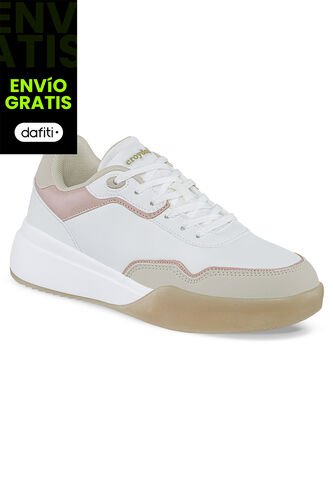 Tenis Keilen Blanco-Café Para Mujer Croydon Croydon