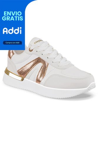 Tenis Urbanos Alice Blanco-Oro Croydon Para Mujer Croydon