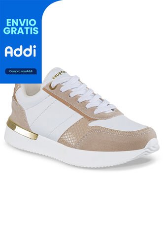 Tenis Urbanos Nuray Blanco-Rosa Croydon Para Mujer Croydon