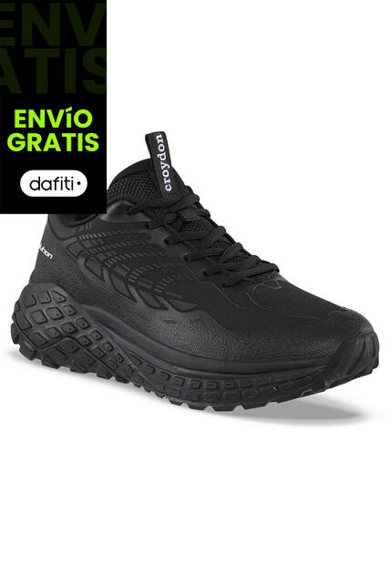 Tenis Trail Running Libir Negro-Negro Croydon Para Hombre