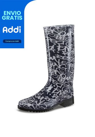 Botas Lluvia Rim Negro Croydon Para Mujer Croydon