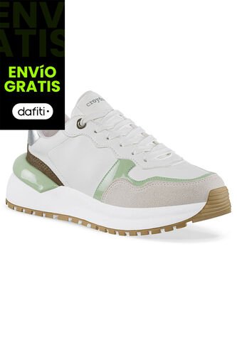 Tenis Urbanos Laudit Blanco-Verde Croydon Para Mujer Croydon