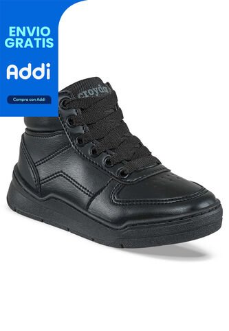 Tenis Colegio Roblo Bota Negro Para Niño Y Niña Croydon Croydon