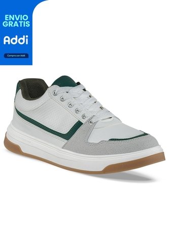 Tenis Urbanos Yorik Blanco-Verde Croydon Para Hombre Croydon