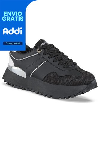 Tenis Urbanos Letizia Negro-Negro Para Mujer Croydon Croydon