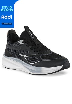 Tenis Running Naki Negro-Gris Croydon Para Mujer