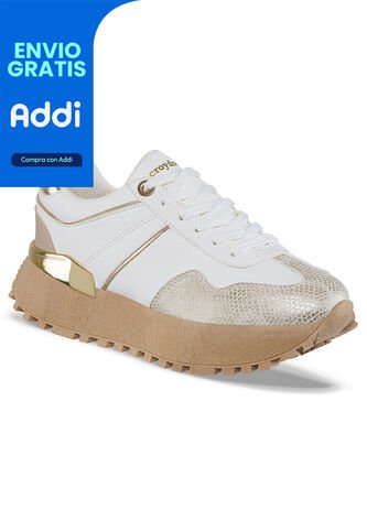 Tenis Urbanos Letizia Blanco-Oro Para Mujer Croydon Croydon