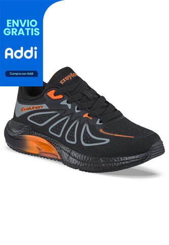 Tenis Running Lurven Negro Para Niño Croydon Croydon
