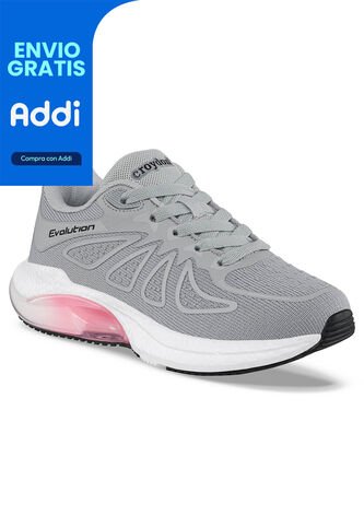 Tenis Running Gelmor Gris-Rosa Para Niña Croydon Croydon