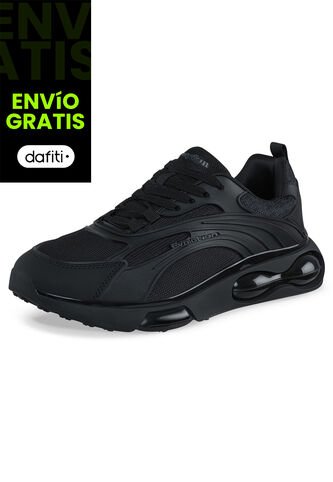Tenis Running Bazef Negro-Negro Croydon Para Hombre Croydon