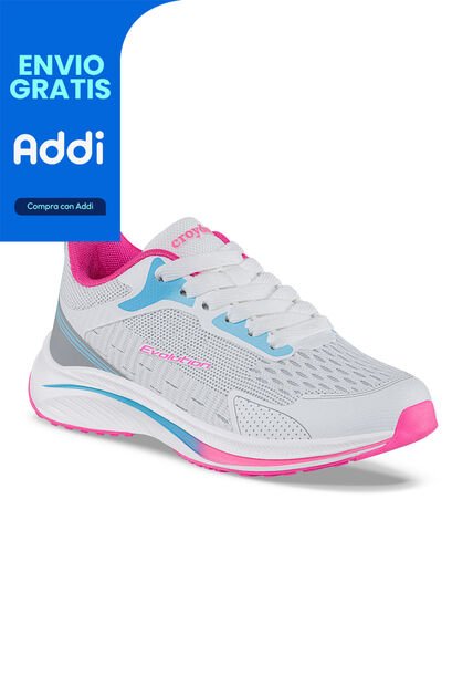 Tenis Running Tixmar Blanco-Fucsia Para Niña Croydon