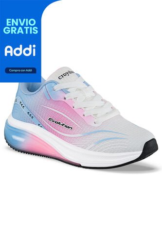 Tenis Running Yusmar Blanco-Rosa Para Niña Croydon Croydon