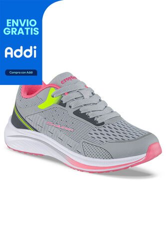 Tenis Running Tixmar Gris-Rosa Para Niña Croydon Croydon