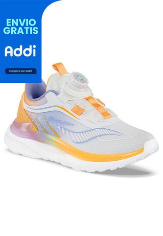 Tenis Running Quarlo Gris-Naranja Para Niña Croydon Croydon