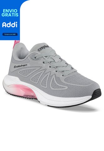 Tenis Running Gelmor Gris-Rosa Para Niña Croydon Croydon