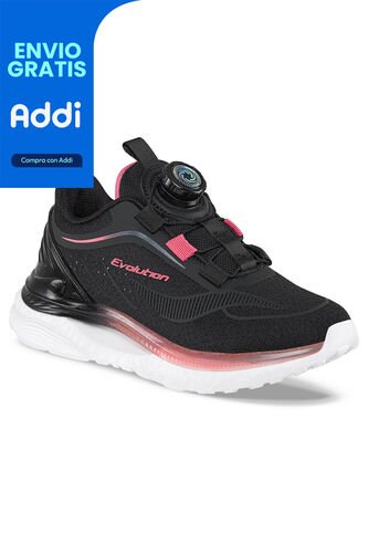 Tenis Running Quarlo Negro-Coral Para Niña Croydon Croydon