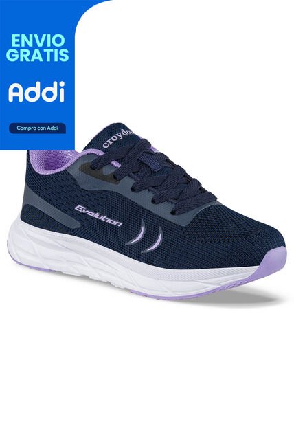 Tenis Running Glinor Azul Osc Para Niña Croydon