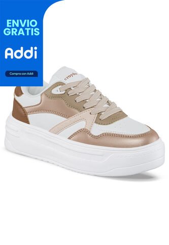 Tenis Urbanos Plitty Blanco-Café Para Mujer Croydon Croydon