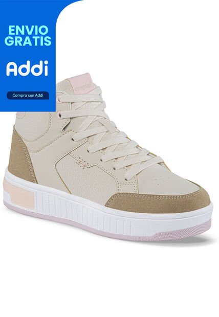 Tenis Urbanos Atrix Beige-Rosa Para Mujer Croydon