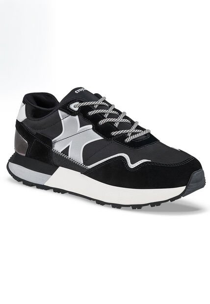 Tenis Urbanos Terniza Negro-Plata Croydon Para Mujer