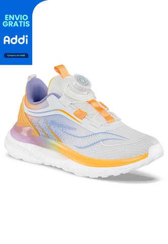 Tenis Running Quarlo Gris-Naranja Para Niña Croydon Croydon