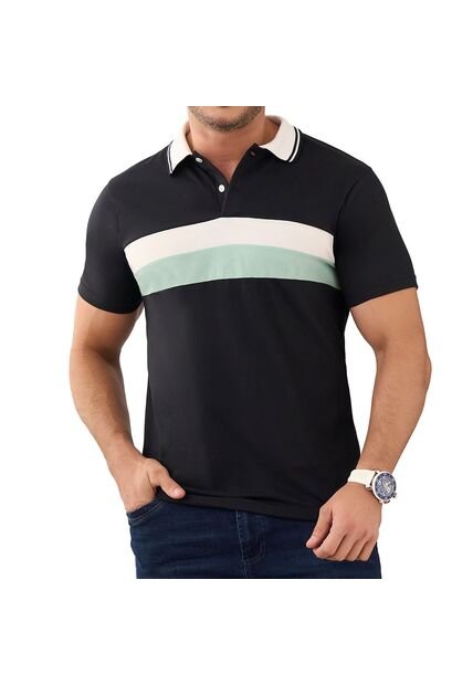 Camiseta Polo Edward Negro Croydon Para Hombre