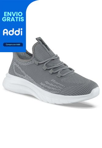 Tenis Running Pemax Gris-Blanco Para Hombre Croydon Croydon