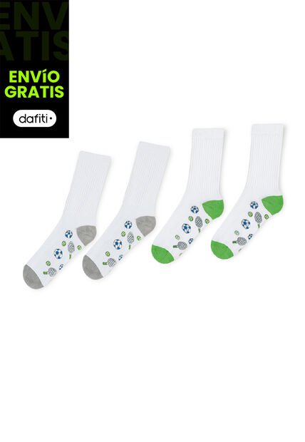 Medias Raquetas Y Balones X2 M.Color Para Niño Croydon