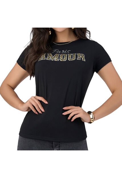Camiseta Rochi Negro Croydon Para Mujer