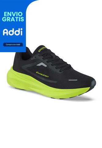Tenis Running Kione Negro-Verde Para Hombre Croydon Croydon
