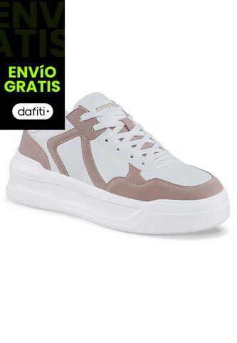 Tenis Casuales Danz Blanco-Rosa Croydon Para Mujer Croydon