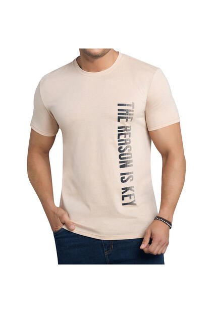 Camiseta Antonio Estampada Beige Para Hombre Croydon