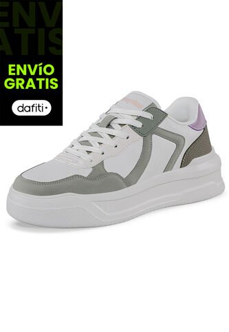 Tenis Casuales Danz Beige-Verde Croydon Para Mujer Croydon