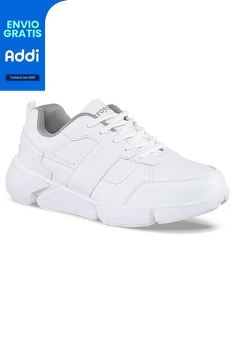 Tenis Colegio Hannir C Blanco-Gris Para Hombre Y Mujer Croydon Croydon