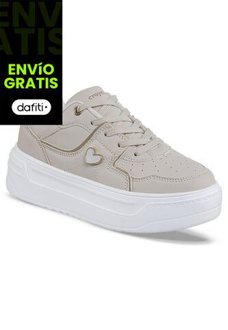 Tenis Casuales Mefos Beige Croydon Para Mujer Croydon