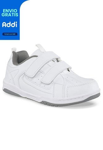 Tenis Colegio Leine V Blanco-Gris Para Niño Y Niña Croydon Croydon