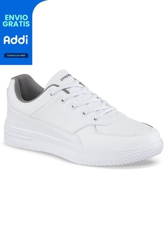 Tenis Colegio Shopir Pro C Blanco-Gris Para Niño Y Niña Croydon Croydon