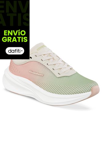 Tenis Running Vanel Verde-Rosa Croydon Para Mujer Croydon