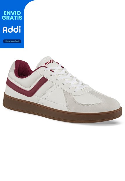 Tenis Pinal Blanco-Vino Para Hombre Croydon